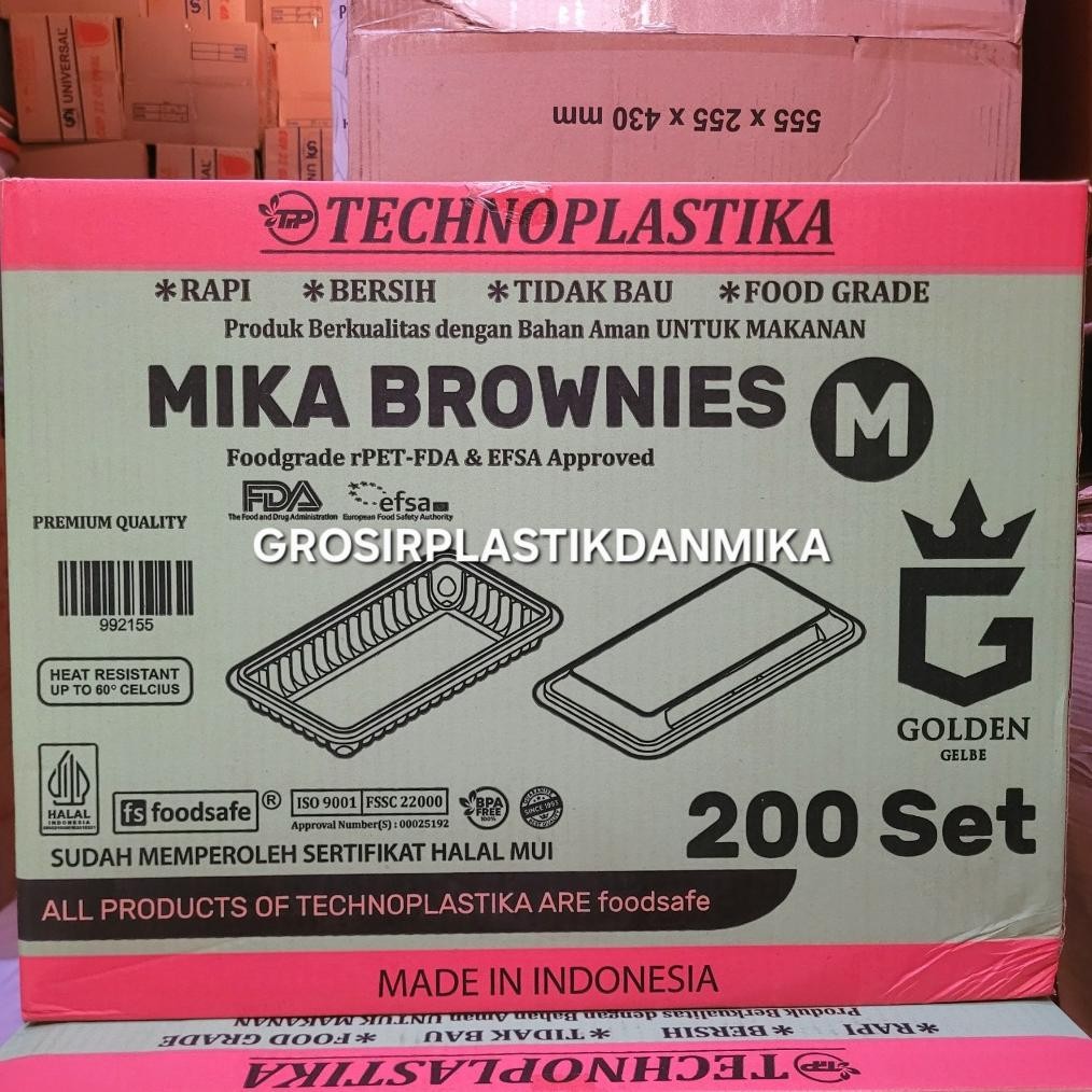 [ GRAB / CARGO ] 1 KARTON MIKA BROWNIES M TECHNOPLASTIKA ISI 200 PCS