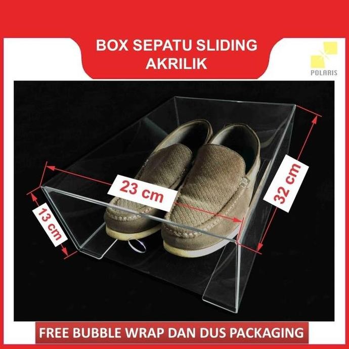 Box Sepatu Akrilik Sliding / Kotak Sepatu Acrylic / Shoe Case Acrylic