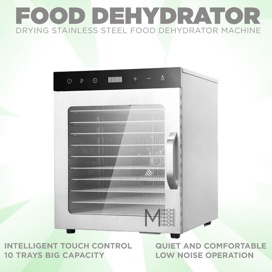 PAPALOLO Drying Stainless Steel Food Dehydrator Machine 10 Trays SS-10H