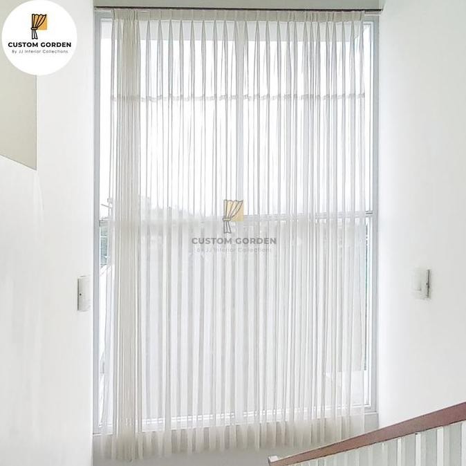 TERMURAH - Vitrase Polos Minimalis Pelapis Gorden Voile Kain Putih transparan -CG