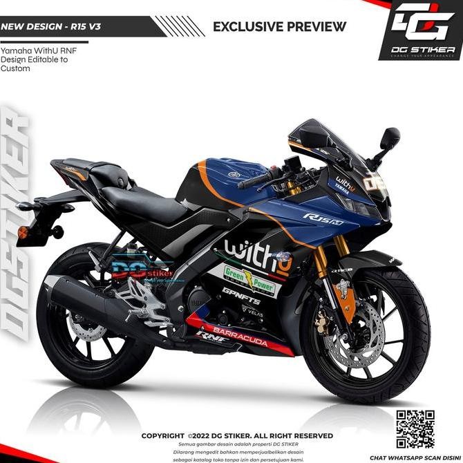 Decal Stiker R15 V3 WithU RNF 22 DG Stiker Original