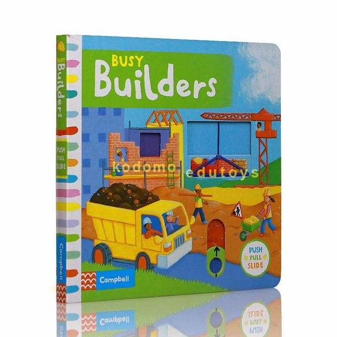 PROMO Busy Builders (Push-Pull-Slide Board Book)