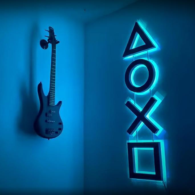 HOMECRAFT LED BOX PLAYSTATION 4 WARNA KAMAR GAMING SET UP BIRU HIASAN LAMPU MERAH ORIGINAL DAN TERPE