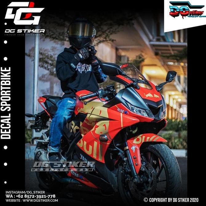 Decal R15 V3 Merah Gold bull Tech3 DG Stiker Original