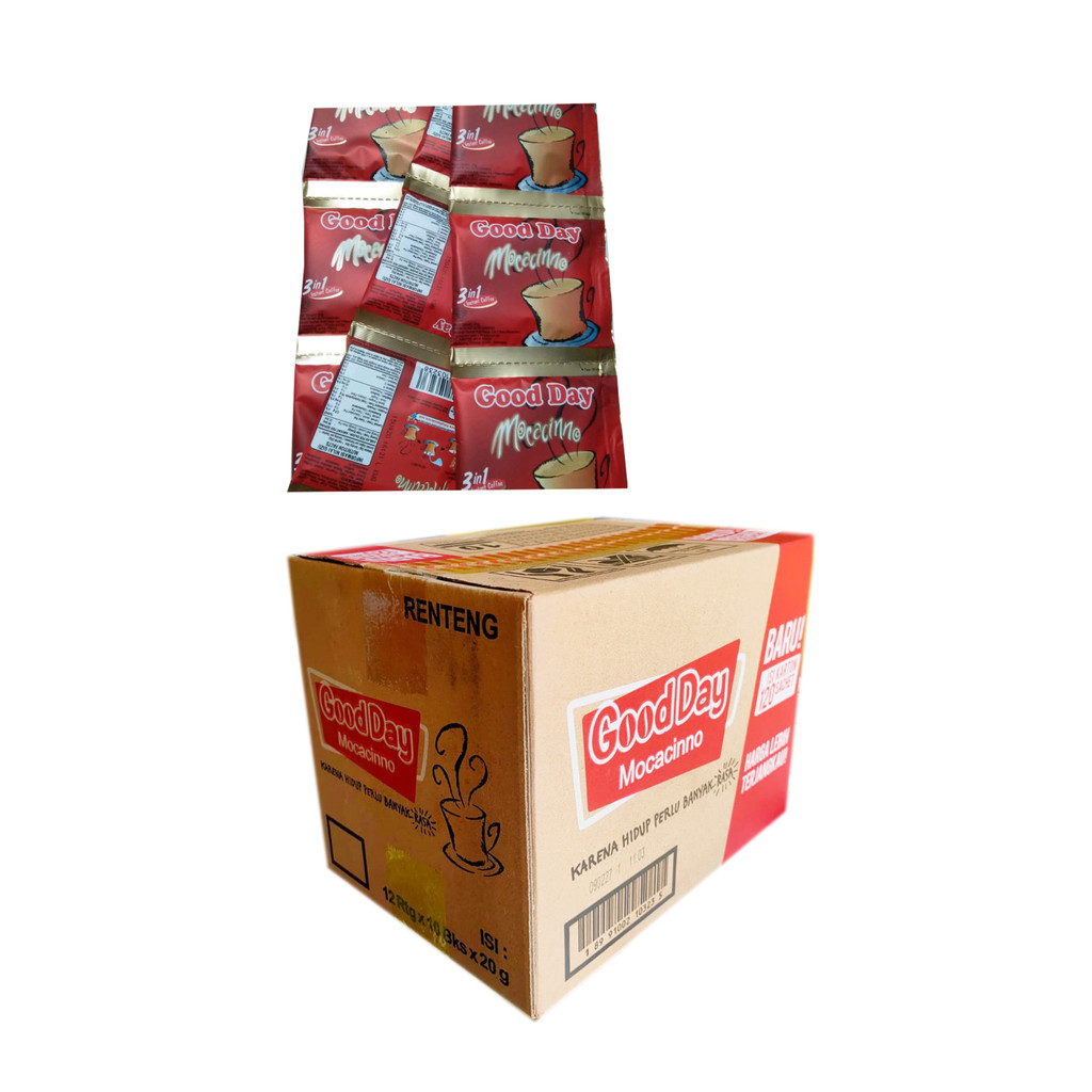 

kopi gooday mocacinno 1 dus isi 12 renceng x 10 sachet x 20 gram
