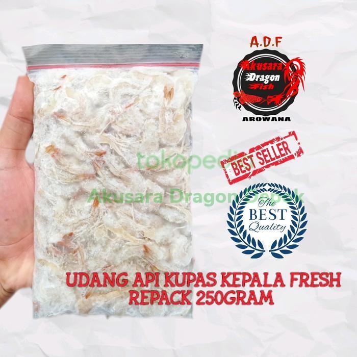 

LS Udang Api Beku Kupas/Potong Kepala 250gram pakan Ikan Predator Dll Frozen