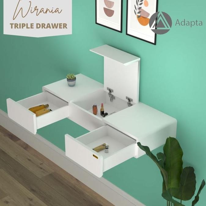 TERLARIS - Adapta -Laci Dinding Multifungsi - Wirania Laci Tempel Dinding - Laci Meja Gantung Dindin