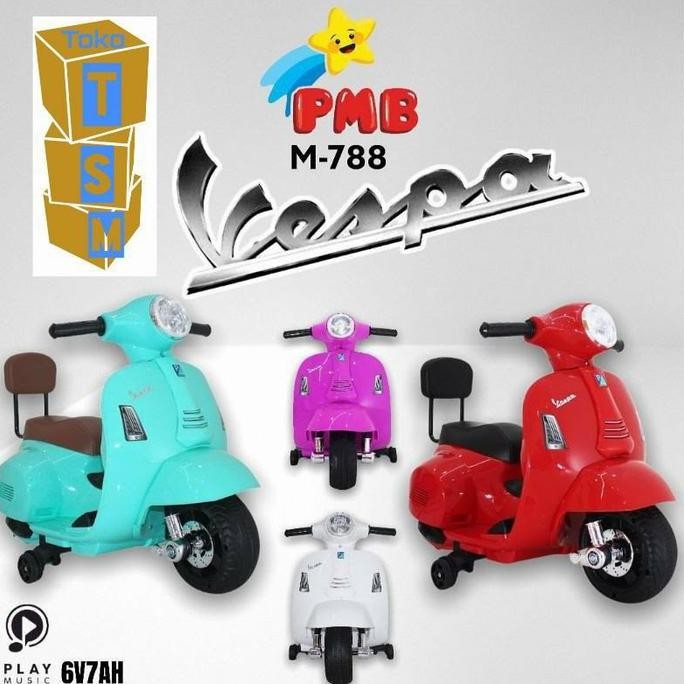 NEW - MAINAN MOTOR AKI ANAK VESPA PIAGIO PMB M 788 MOTOKIDS NEW EDITION