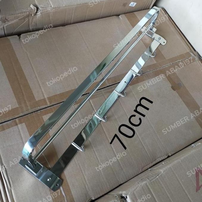 PROMO DISKON - GANTUNGAN HANDUK LIPAT 70 CM / RAK HANDUK 70 CM LIPAT