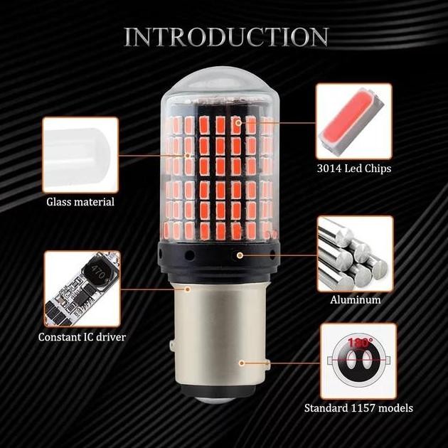 BOBLTECH Lampu Rem Mobil Led Bayonet 2 Kaki Bay15D 1157 ZEUS Car CANBUS (2 Buah)