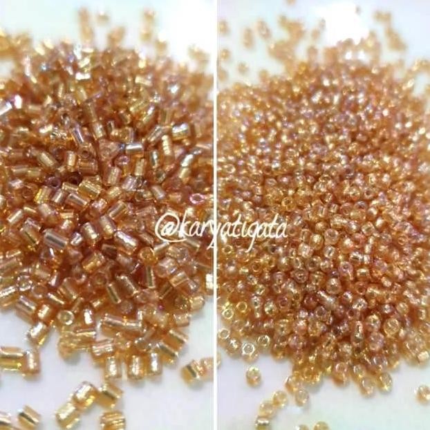 best seller] Coklat Muda Pelangi - Mote Manik Payet Bambu Patah / Pasir Semi Jepang KING (10 gram)