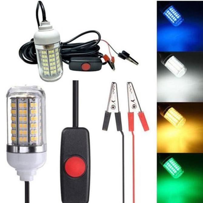 Flameer IP68 Lampu Memancing Bawah Air 12V Led Hijau Tahan Air Lampu Cumi-cumi Menarik Udang Pancing
