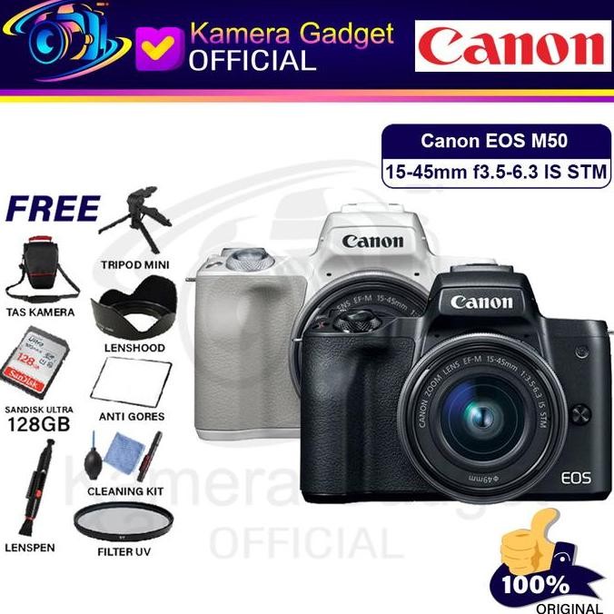 Canon Eos M50 Mirrorless Digital Camera With Lens 15-45Mm - Black