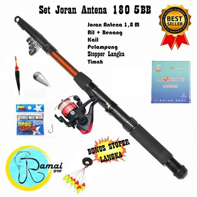 SET ALAT PANCING TERMURAH DENGAN JORAN ANTENA 180 TERBAIK KEKUATAN 5KG