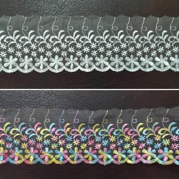 ~@~@~@~@] Renda Nilon Bordir Lebar 10 cm (15 yard)