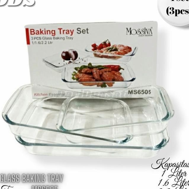 

1 Set Loyang Kaca Persegi Glass Baking Tray Rectangular Roaster