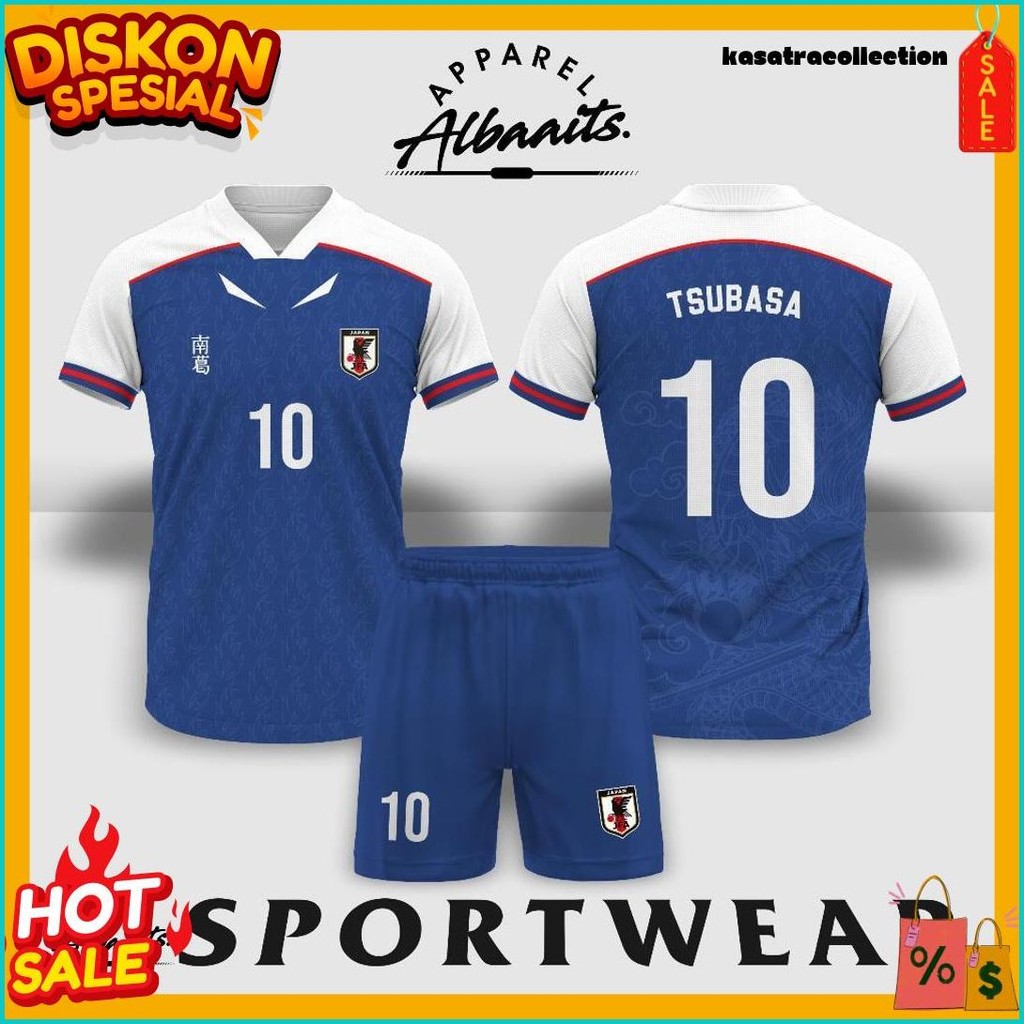 Cod Jersey Futsal Dan Jersey Sepakbola Albaaits Tsubasa Jfa Blue