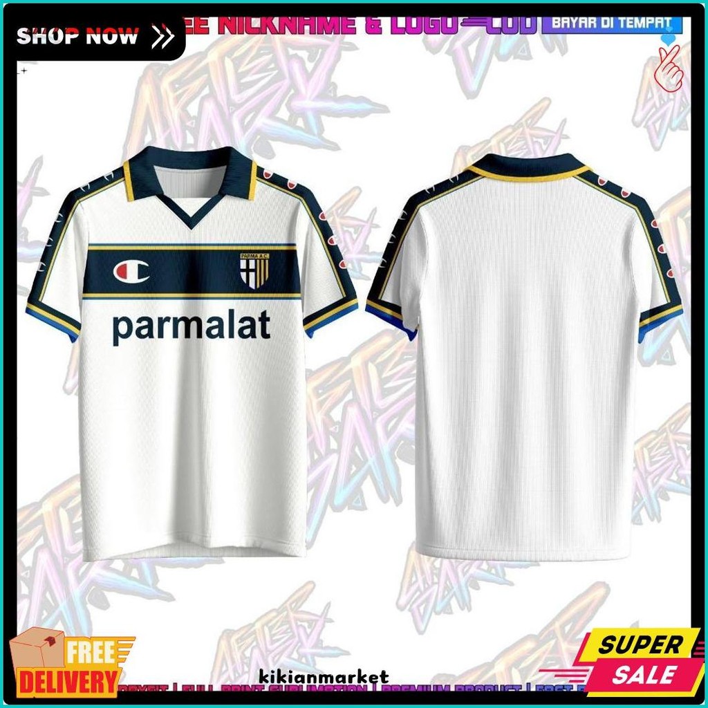 Diskon Up To 70% Jersey Retro Parma Calcio  Fc Tahun 2002-2003 Baju Parma Bisa  Di Custom  // Jersey