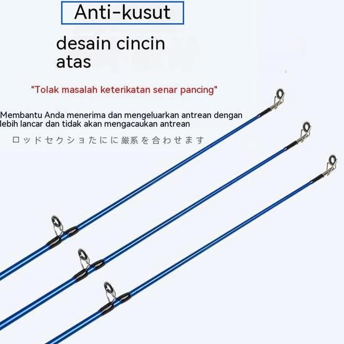 Shimano Set Pancing Lengkap Joran 2 Bagian Portable & Reel Berputar Cocok Pancing Laut Alat Umpan Ro