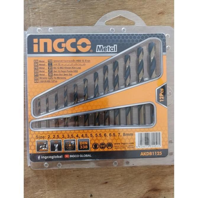 INGCO MATA BOR BESI SET 12PCS 2-8MM DRILL BIT INGCO AKDB1125