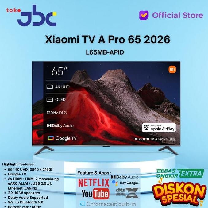 Xiaomi Tv 65" A Pro 2026 Series Google Tv 65 "4K  Smart Tv Dolby Hdr 10 120Hz
