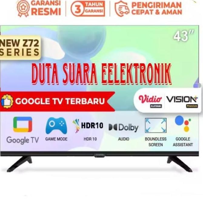 [Google Tv] Coocaa 43 Inch Smart Led Tv (Coocaa 43Z72) Garansi Resmi