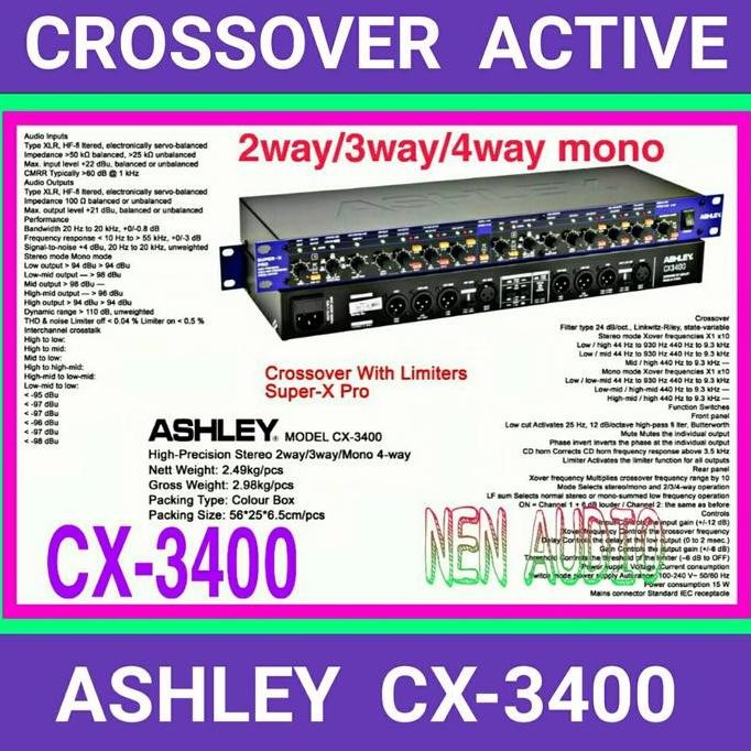 TERMURAH - Crossover active ashley cx3400 original 2way 3way stereo 4way mono