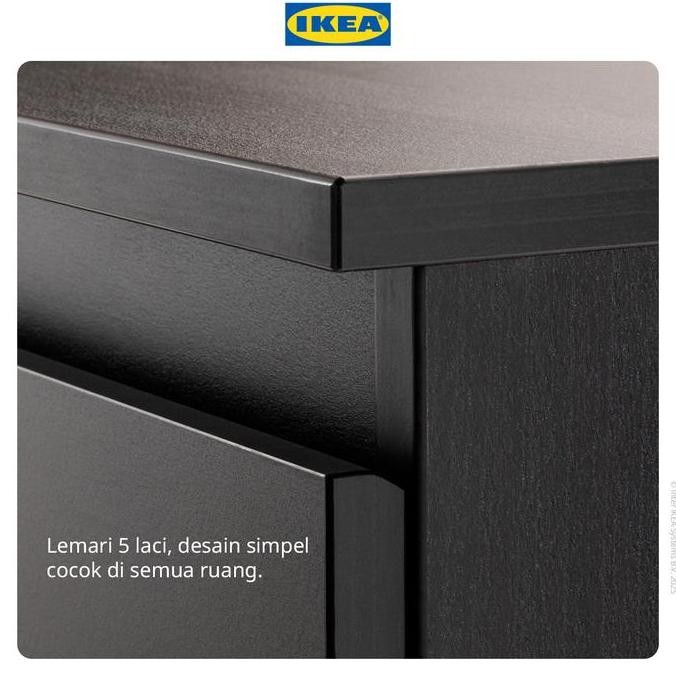 IKEA KULLEN Lemari 5 Laci Hitam-Cokelat Minimalis 70x112 cm Furniture
