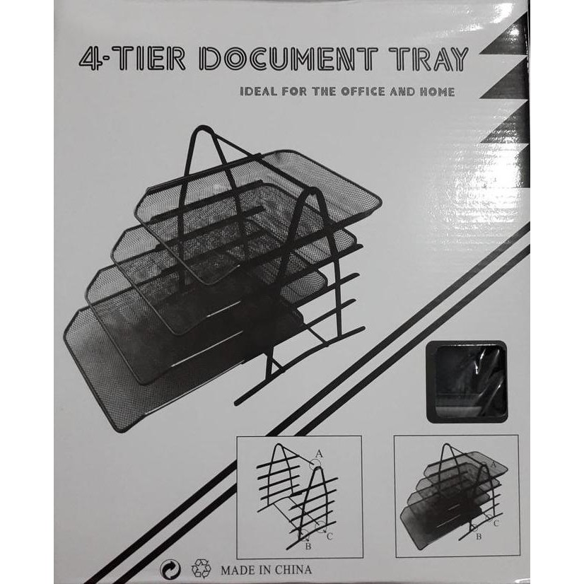 

HARGA DISC - Bak surat rak surat Document Tray 4 susun besi jaring Microtop