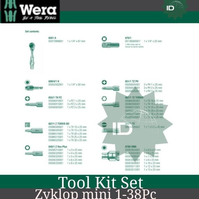 WERA 05073220001 Tool Kit Set Tool-Check 1