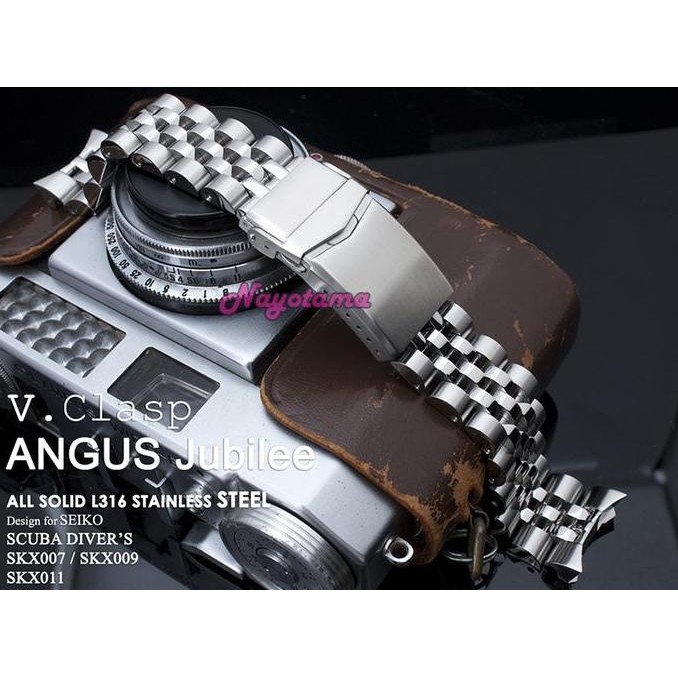 22mm Rantai MILTAT Angus Jubilee Solid for Seiko SKX007 SKX009 SKX001