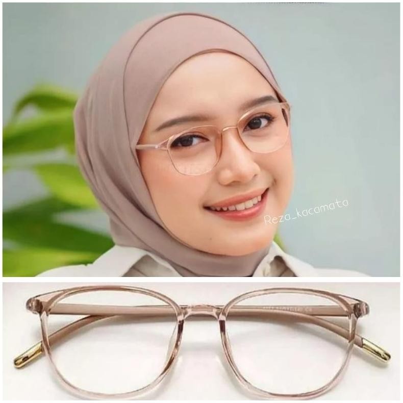 [Kecil Kacamata Minus Wanita Lentur Oval Photocromic Anti Radiasi 5004 Si-19