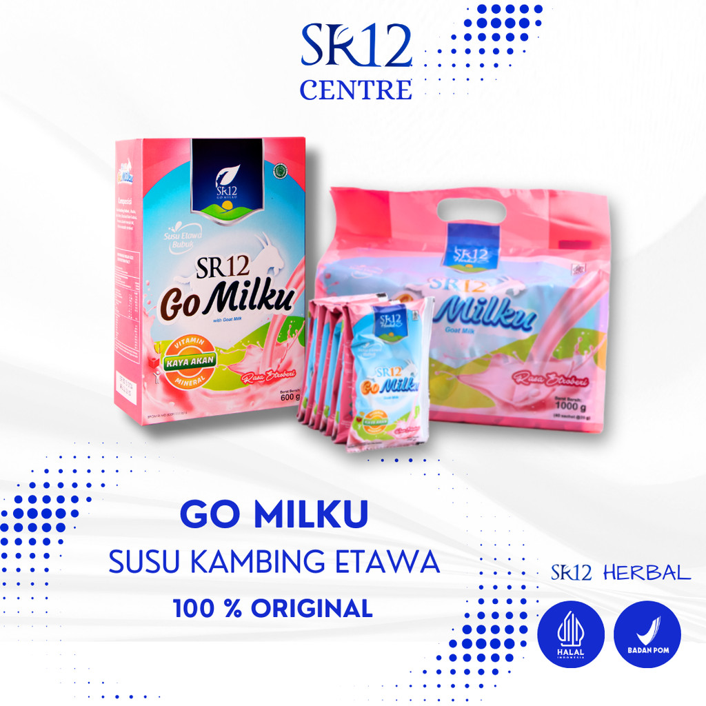 

SR12 Go Milku Stroberi 600gr Susu Kambing Etawa HALAL BPOM Membantu Memperlancar ASI Tinggi Kalsium