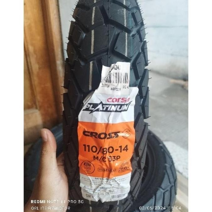 Ban Motor Matic Ring 14 Corsa Cross s 110/80-14 Tubeless murah