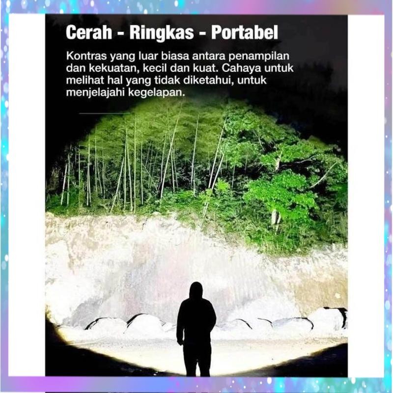 Termurah Senter Mini 3 Mata Led Lampu Swat Outdoor Magnetic 4 Mode Cahaya Senter Camping Hiking MHT-