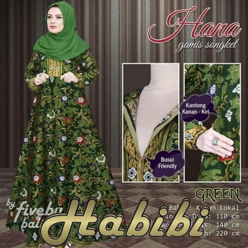 Terlaris | Terbaru | Best Seller | Termurah Dress Gamis Busui Hana Songket Panjang Motif Flower Bung