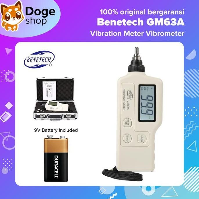Benetech GM63A Vibration Meter Vibrometer Analyzer Acceleration LED Digital