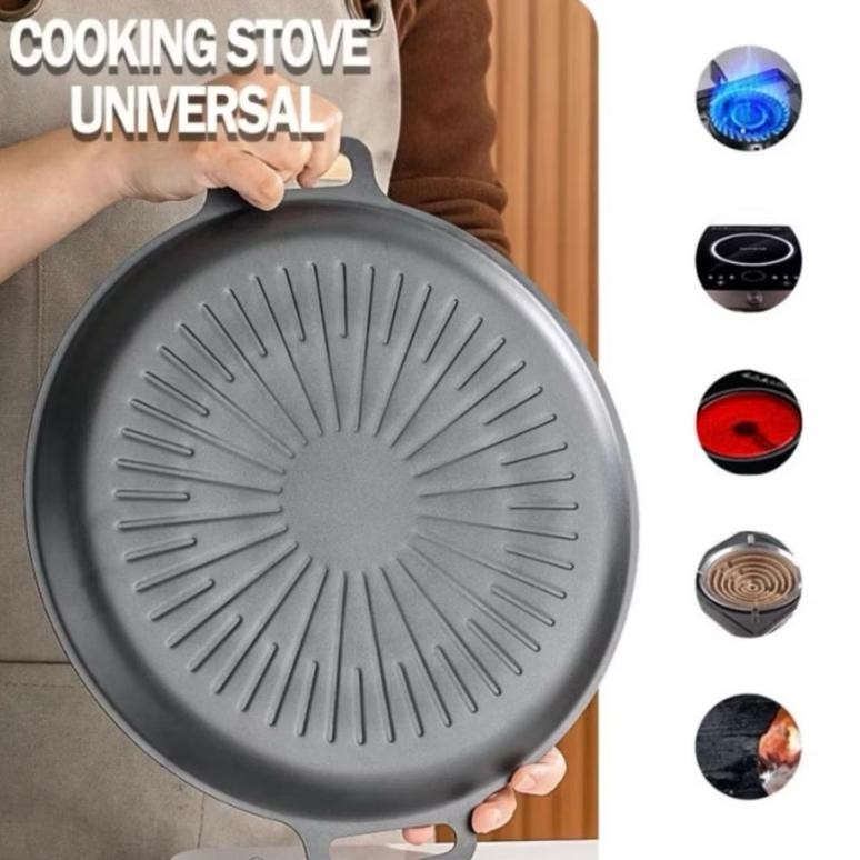 Bisa Cod Alat Panggangan Bbq Grill Pan Korean Wajan Premium Pemanggang Anti Lengket Ketalat Panggang