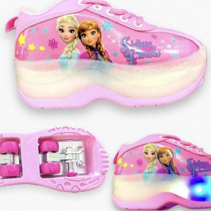 Sepatu Roda 4 Anak / Sepatu Roda Led Karakter / Roller Shoes Roda 4