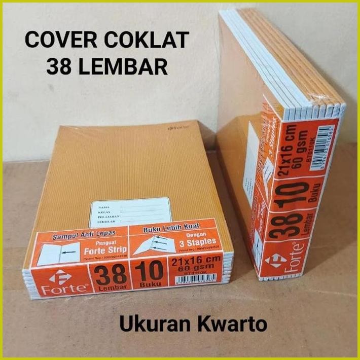 

1 PAK BUKU TULIS COVER COKLAT 38,58,40,50 ISI 10 BUKU ( KWARTO & CAMPUS ) PACKING AMAN