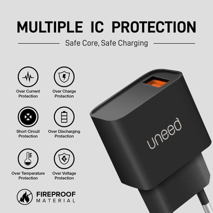 UNEED QuickPlug Wall Charger Quick Charge 3.0 Max 18watt UCH411