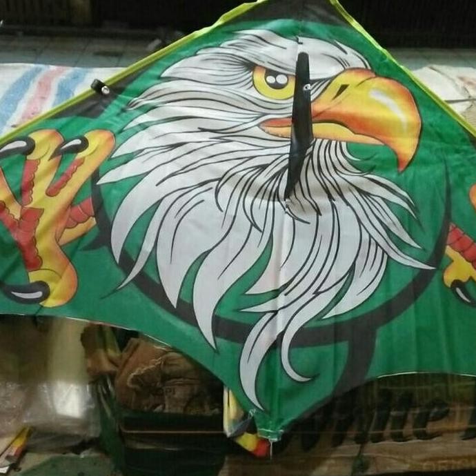 layangan parasut gambar burung elang+layangan lipat+layangan pantai