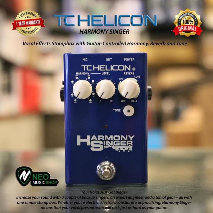 Tc Helicon Harmony Singer 2 Vocal Effects Stompbox With Guitar-Control