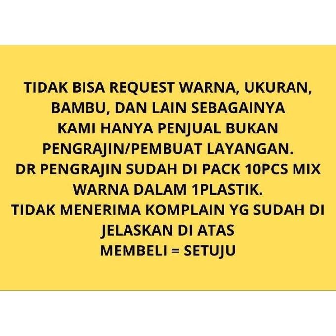 layangan lowo,layangan inul,layangan pantai , layangan plastik , 1pak isi 10pcs