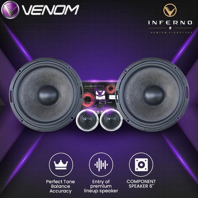 TERLARIS Venom Inferno Series VIN 6 E Speaker Mobil Split 2 Way 6 Inch