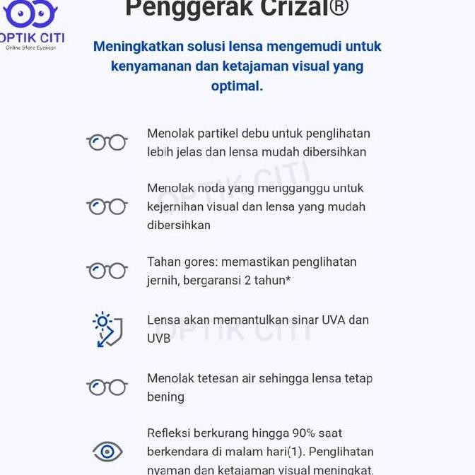 Lensa Kacamata Photocromic Crizal Essilor Crizal Drive Transition Gen S Essilor Original