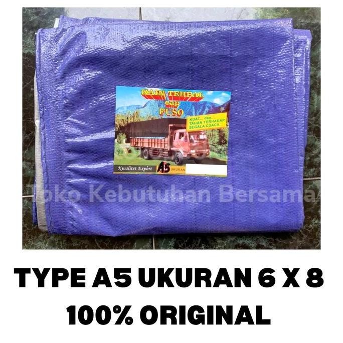 NEW TERPAL PLASTIK A5 UK 6X8 BIRU SILVER BAHAN KOREA CAP TRUK FUSO