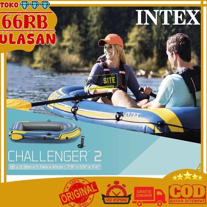 Intex Challenger 2 Set. Perahu Karet Renang Dewasa Kapasitas 2 Orang