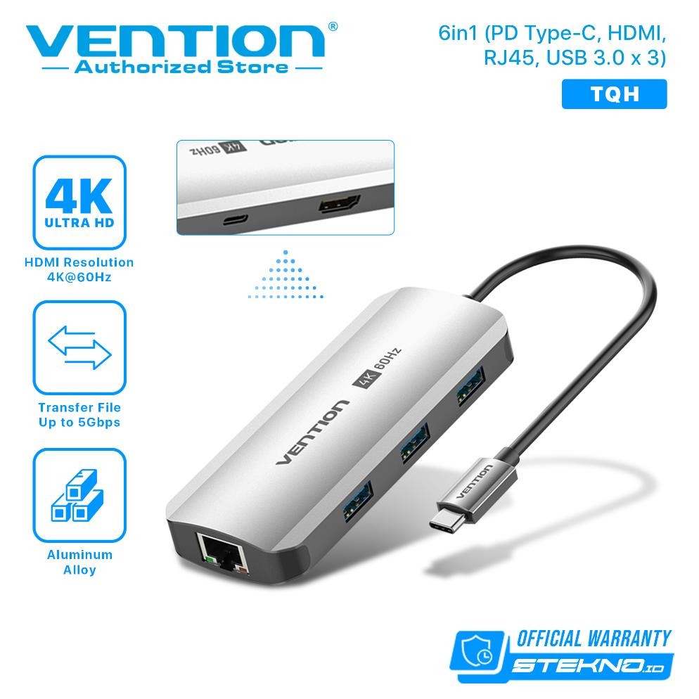 Vention Multiport USB Hub Type C to HDMI VGA RJ45 USB 3.0 PD