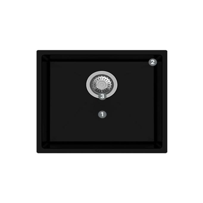 Modena Kitchen Sink MAGGIORE KS 9110F WP / LM - Bak Cuci Piring 1 Bowl Hitam Putih